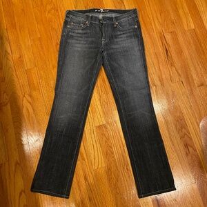 7 For All Mankind Straight Leg Jeans – Black Stone Wash, Size 29 (US 8/10)
